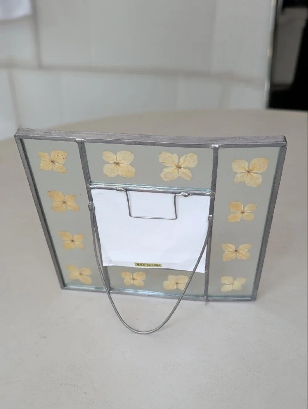 Godiva Decorative Pressed Flowers Floral Glass Picture Frame